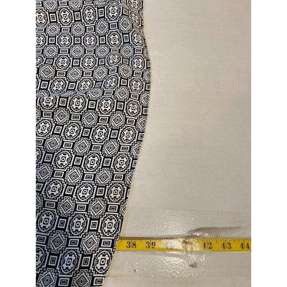 Libby Edelman Dress Black & Ivory Print Dress 3/4 Sleeve Large - Picture 3 of 8